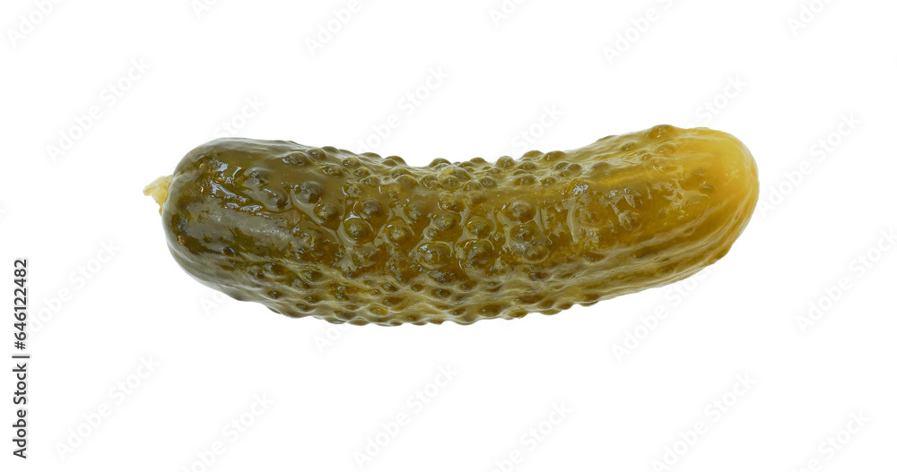 Fototapeta premium Pickled cucumber isolated on transparent background.