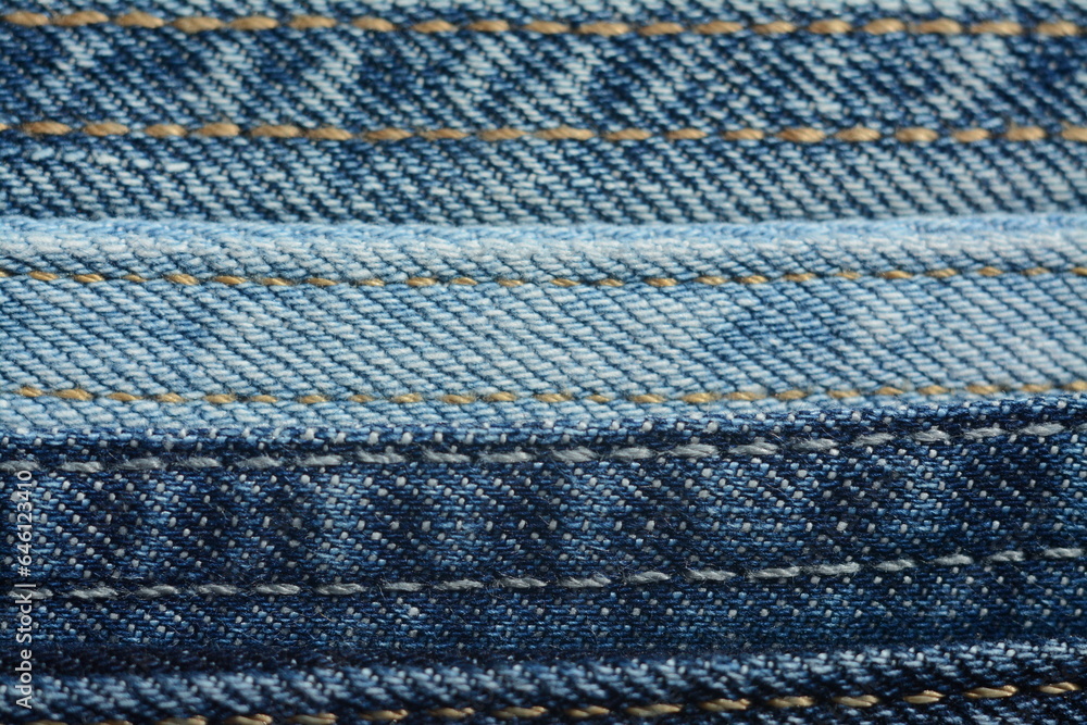 Denim stitches stacked on top of each other Denim stitches stacked on top of each other