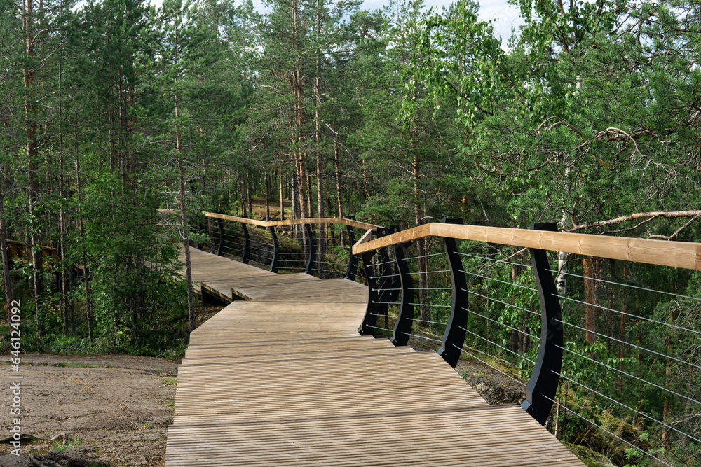 wooden walkways on the tourist route in the nature park wooden walkways on the tourist route in the nature park