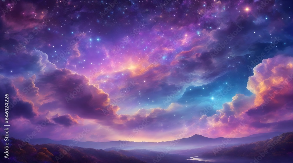 Fantasy Sky Background Sky Landscape Dreamlike Fantasy Sky Horizon Fantasy Cloudscape Colorful Starry Background AI Generative Fantasy Sky Background Sky Landscape Dreamlike Fantasy Sky Horizon Fantasy Cloudscape Colorful Starry Background AI Generative