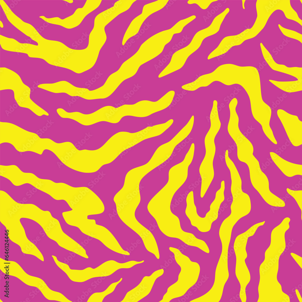 Pop Culture Nineties Seamless Pattern Background Acid Psychedelic Style . Vector illustration of Animal Wallpaper Zebra Stripes Pop Culture Nineties Seamless Pattern Background Acid Psychedelic Style . Vector illustration of Animal Wallpaper Zebra Stripes