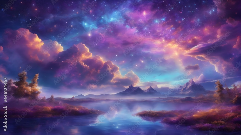 Fantasy Sky Background Sky Landscape Dreamlike Fantasy Sky Horizon Fantasy Cloudscape Colorful Starry Background AI Generative Fantasy Sky Background Sky Landscape Dreamlike Fantasy Sky Horizon Fantasy Cloudscape Colorful Starry Background AI Generative