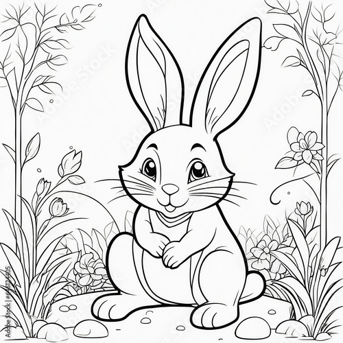 Engaging 3D Coloring: Children's Artistic Journey with a Rabbit