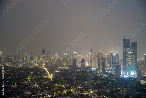 Jakarta skyline by night, Indonesia