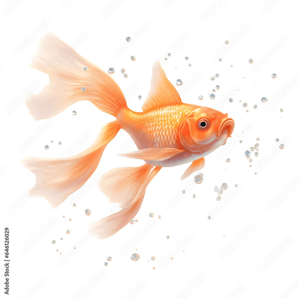 A goldfish isolated on white background