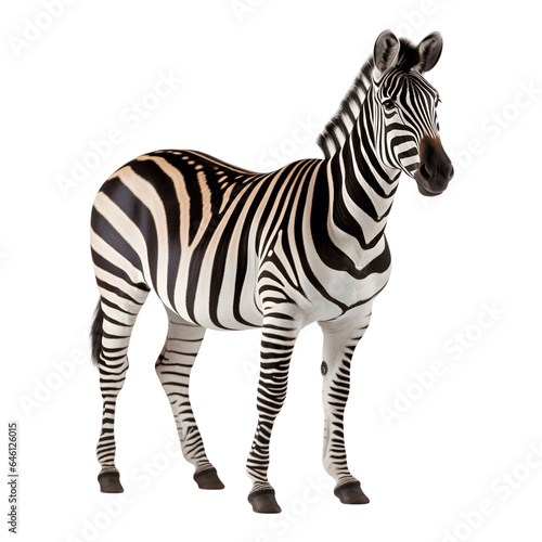 Zebra isolated on white background