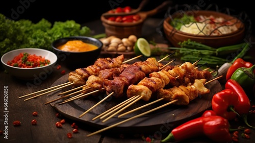 Delicious Sate Indonesian food menu. AI generated image