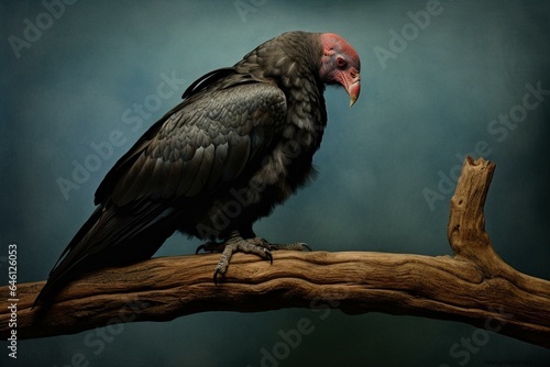 A solitary turkey vulture in isolation. Generative AI