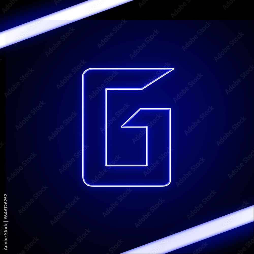 Neon Light Alphabet g with clipping path. 3D illustration Neon Light Alphabet g with clipping path. 3D illustration