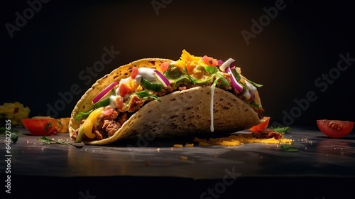 Delicious taco food, mexican food restaurant. AI generated image