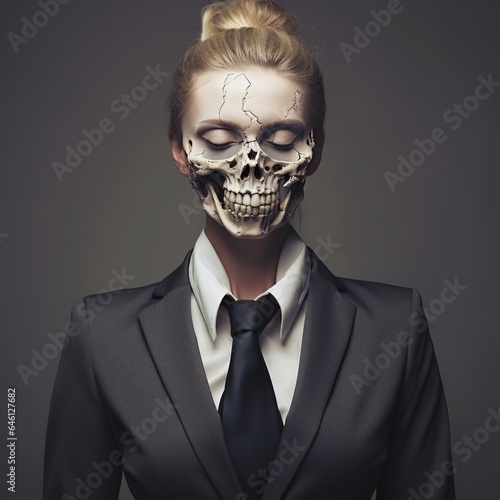 Corporate Crisis: Cracked Skull of a Businesswoman