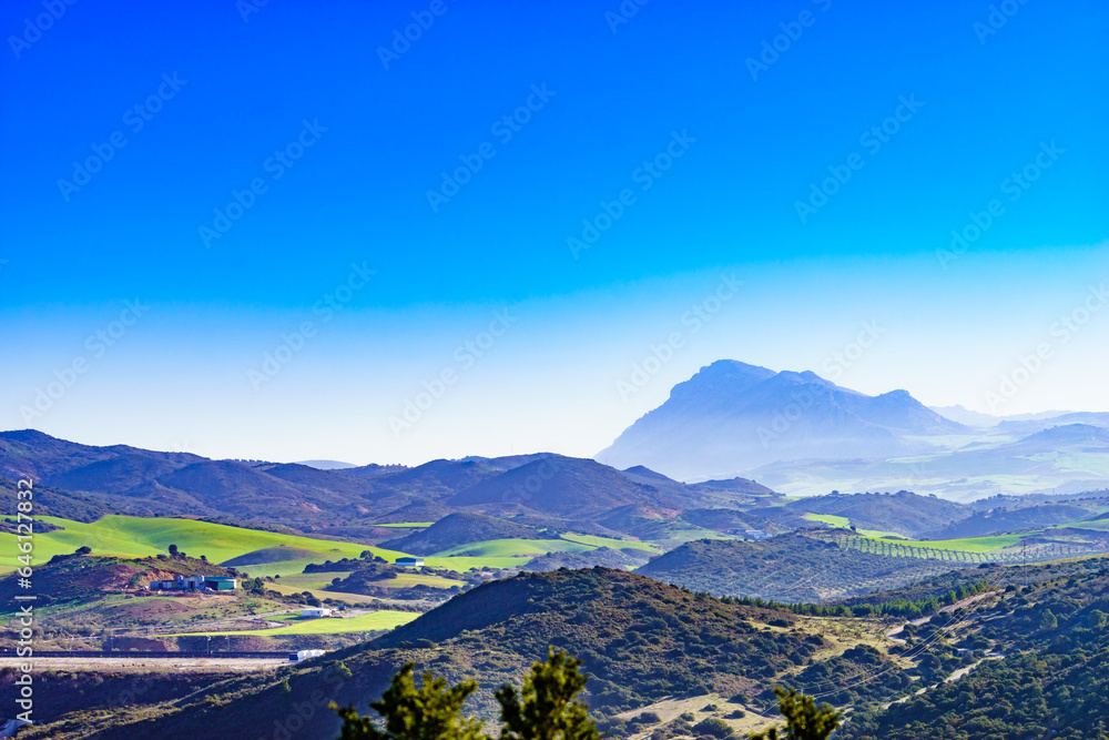 Spanish nature landscape in Andalucia. - obrazy, fototapety, plakaty 