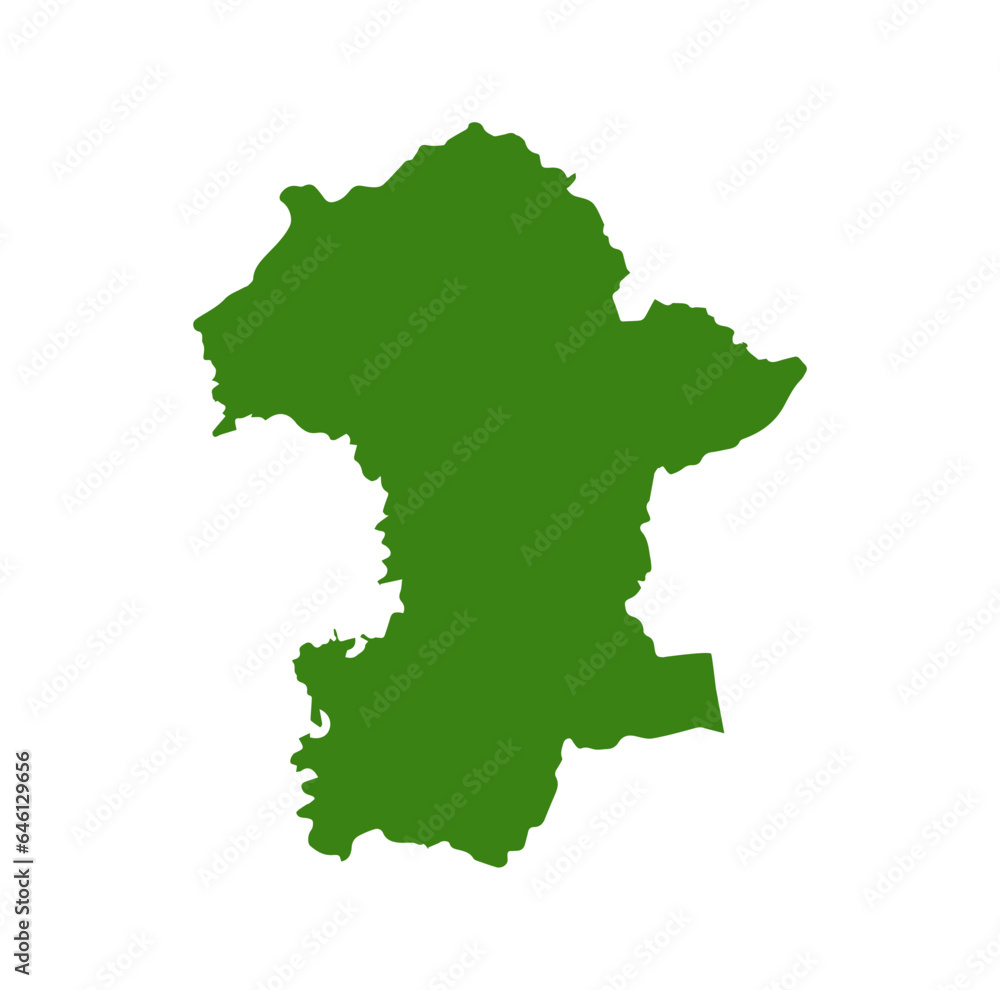 Gondia dist map in green color. Gondia is a district of Maharashtra.