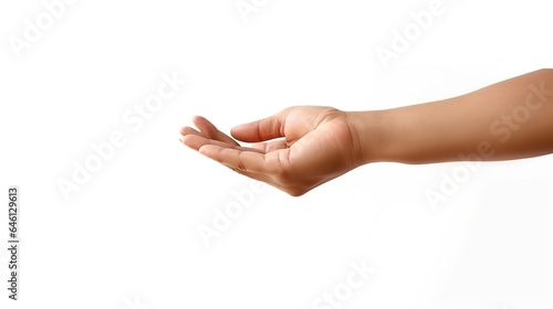 Hand gesture asking isolated white background.AI generated image