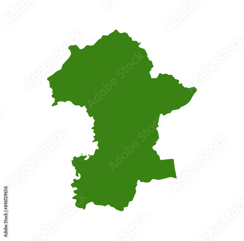 Gondia dist map in green color. Gondia is a district of Maharashtra.