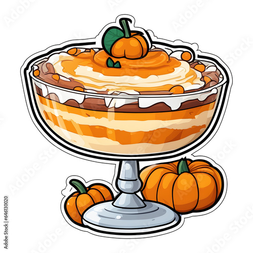 Pumpkin-Jelly-cheesecake-trifle-sticker, Generative AI 