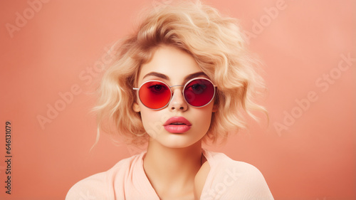 beautiful blonde woman in sunglasses. beauty fashion portrait.