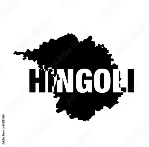 Hingoli dist map typography. Hingoli is a district of Maharashtra. photo