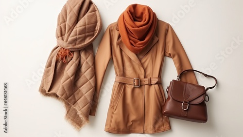 fashion winter bag with scarf and accessories