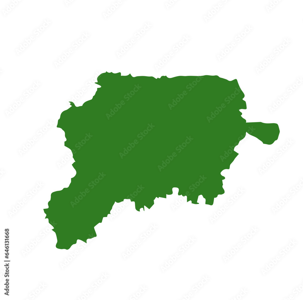 Jalgaon dist map in green color. Jalgaon is a district of Maharashtra.