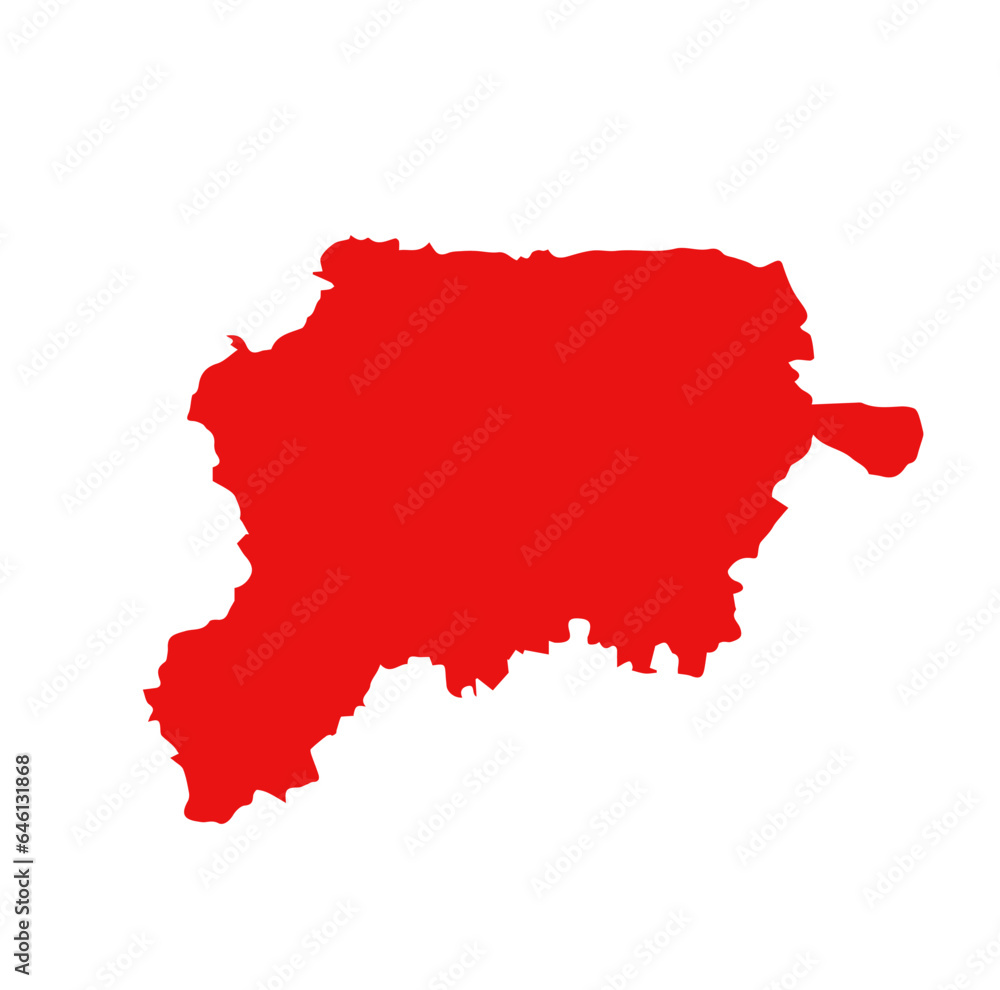 Naklejka premium Jalgaon dist map in red color. Jalgaon is a district of Maharashtra.