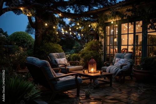outdoor living room on a warm evening © jechm
