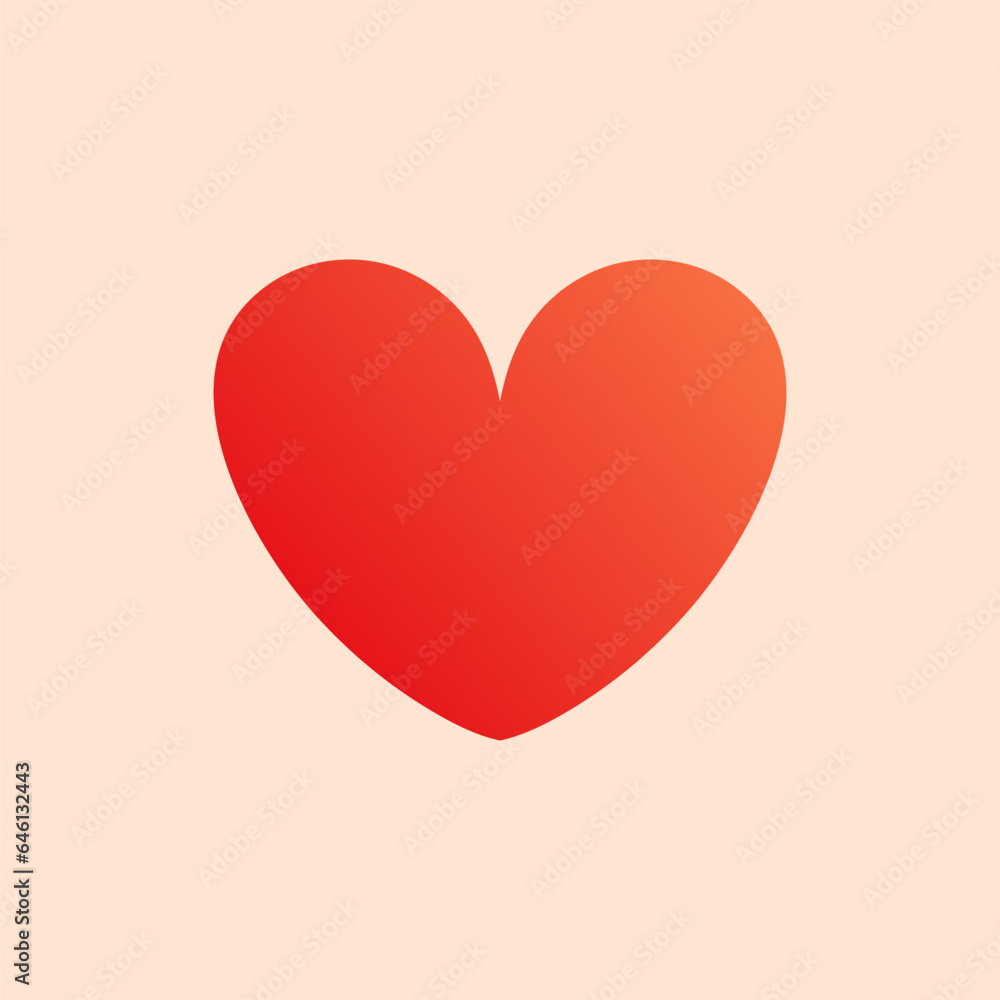 Red heart. Realistic 3d design icon heart symbol love. illustration