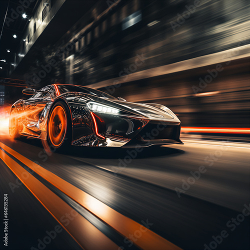 Cinematic High Dynamic Range Motion Car Photo - Ultra HD with Dramatic Lighting and Angle