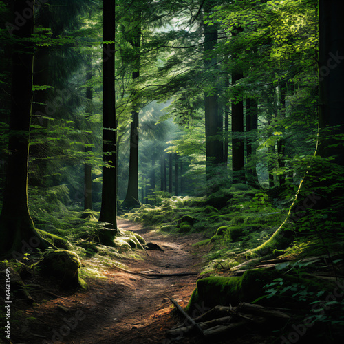 Dramatic Forest Scene Captured in Ultra HD with Cinematic Lighting and High Dynamic Range