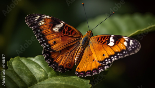 Vibrant butterfly in nature, flying with elegance and fragility generated by AI