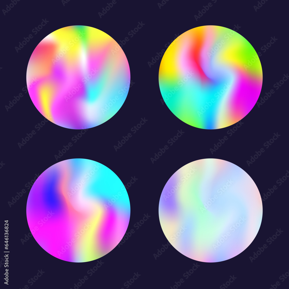 Holographic abstract backgrounds set. Gradient hologram. Holographic abstract backgrounds set. Gradient hologram.