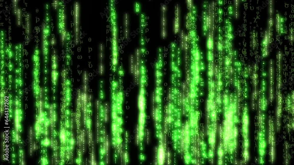 Moving Matrix Code Rain, Digital Text Data Effect. Loop Background Animation. Moving Matrix Code Rain, Digital Text Data Effect. Loop Background Animation.