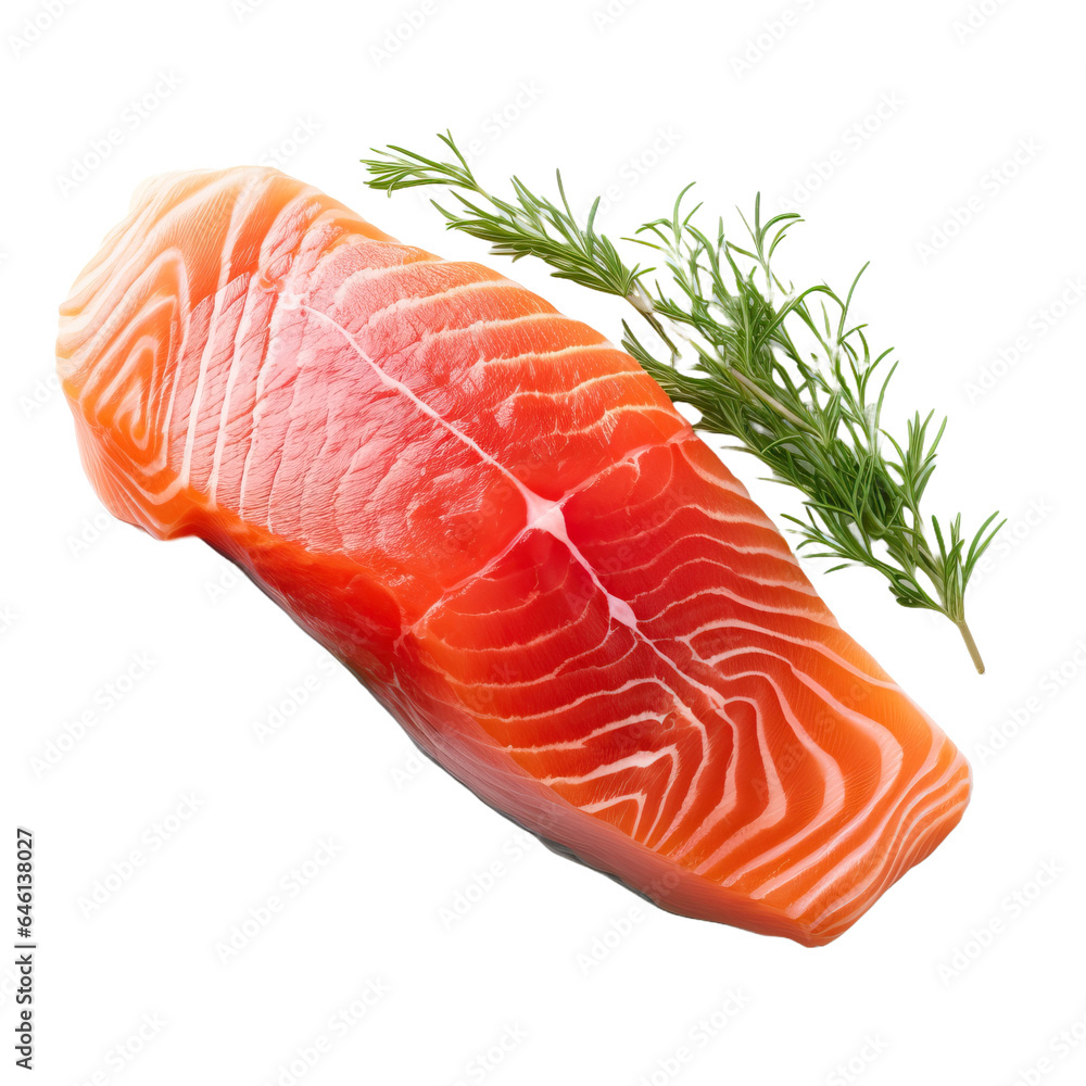 Salmon Sashimi on chopsticks, isolated on white background Salmon Sashimi on chopsticks, isolated on white background