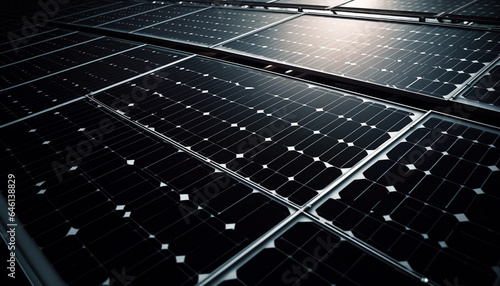 Solar panel technology generates clean electricity for sustainable resources generated by AI