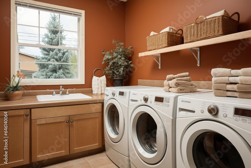 Wallpaper Mural Cozy Laundry Room in Southwestern Style with Warm Earth Tones and Desert-Inspired Décor Torontodigital.ca
