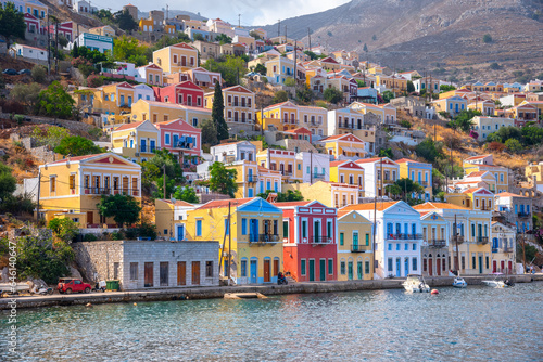 Fototapeta Naklejka Na Ścianę i Meble -  Colorful houses village in Symi island, Dodecanese islands, Greece.