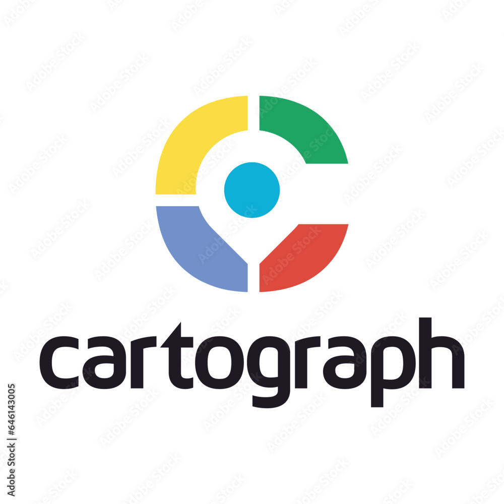 Vector classic initial letter C circular symmetrical monogram map logo design Vector classic initial letter C circular symmetrical monogram map logo design