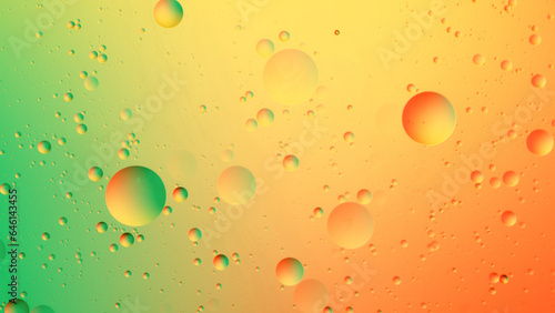Abstract colorful Background Oil in Water surface Foam of Soap with Bubbles.