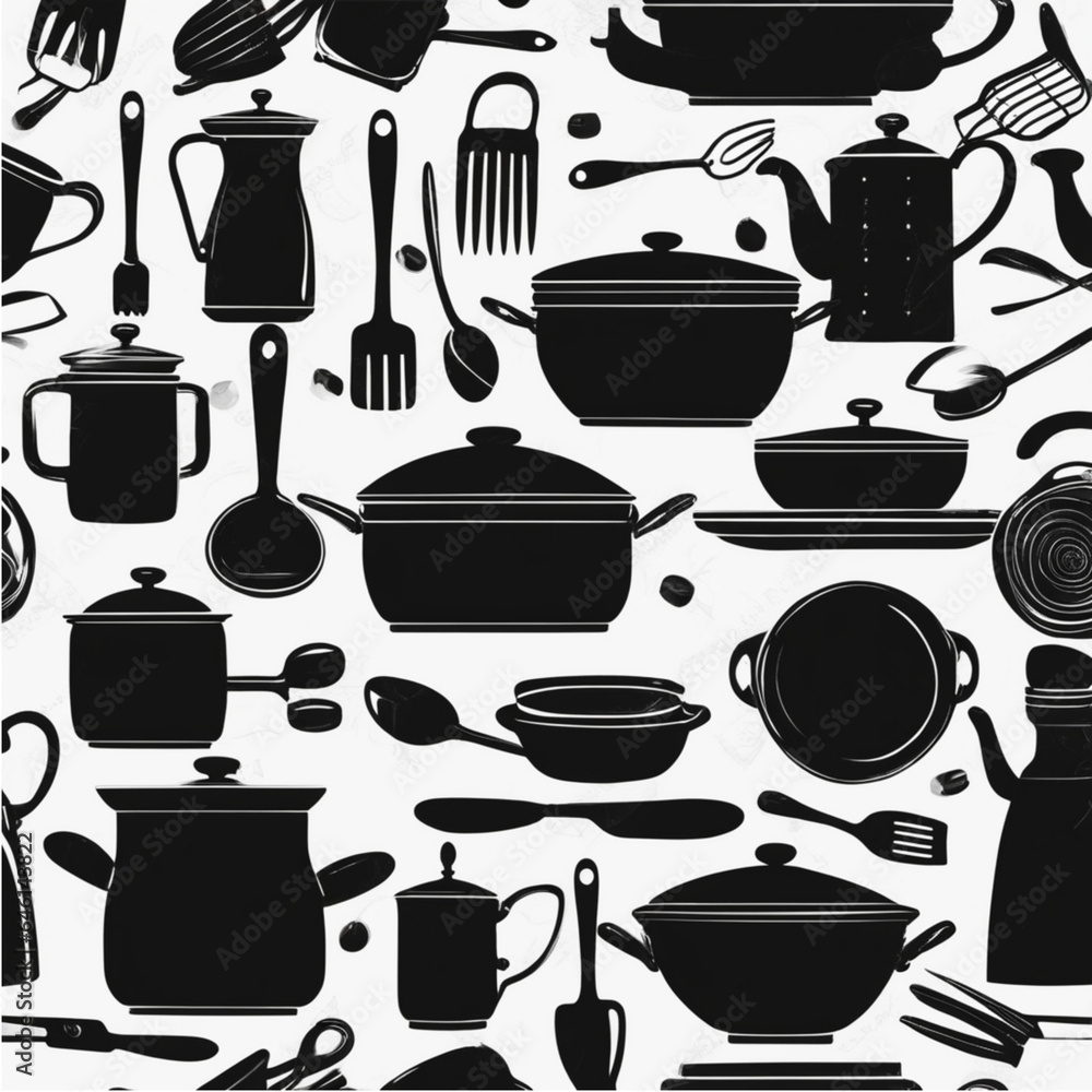 kitchen utensils background, Generative AI kitchen utensils background, Generative AI