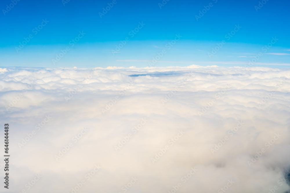 Side view of white cloud cover during the day. Switzerland, Europe.