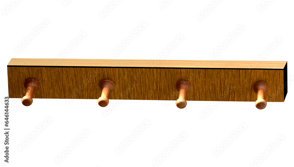 Wooden handles for hanging clothes and other hanging things , isolated on transparent background Wooden handles for hanging clothes and other hanging things , isolated on transparent background
