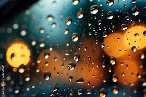 raindrops on shiny surface
