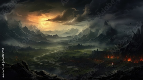 Dark Fantasy Landscape Game Art