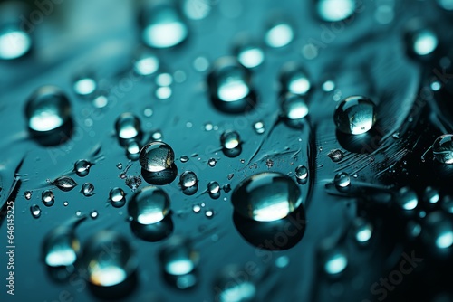 raindrops on shiny surface