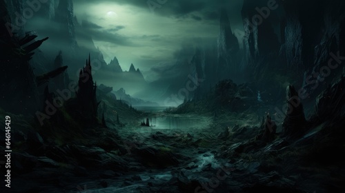 Open World Dark Fantasy Landscape Game Art