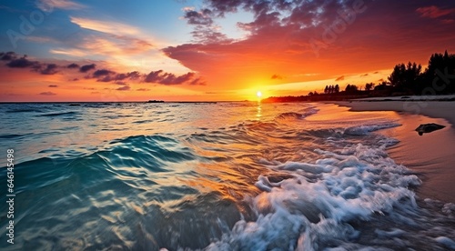 sunset over the ocean  sunset over the sea  fantastic sunset scene over the ocean  sun reflection on the lake  golden time