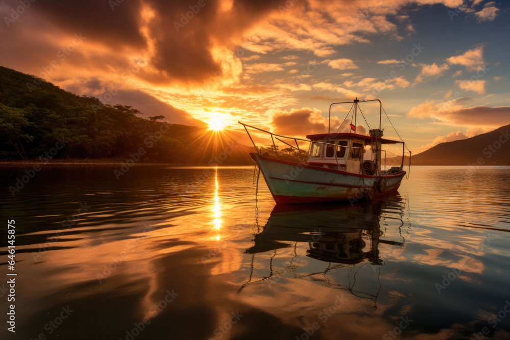 The morning sun shone on the lake and the boat swayed gently. Generative AI The morning sun shone on the lake and the boat swayed gently. Generative AI
