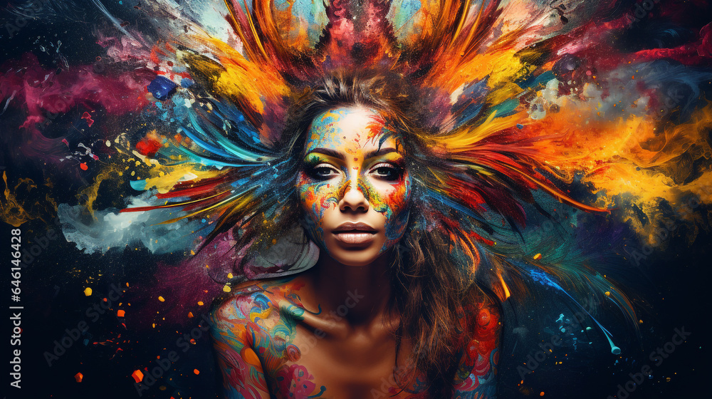 Fototapeta premium The transformative power of art therapy, where a person engages in creative expression