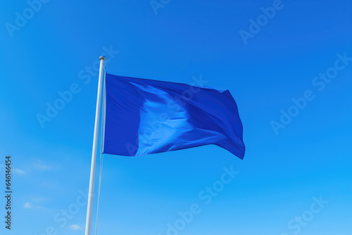 Swaying Blue Banner in Azure Heaven