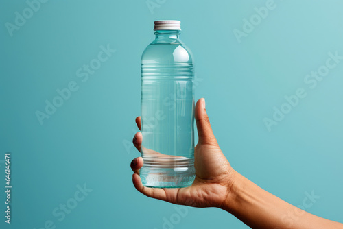 Hand Holding a Clear Water Bottle